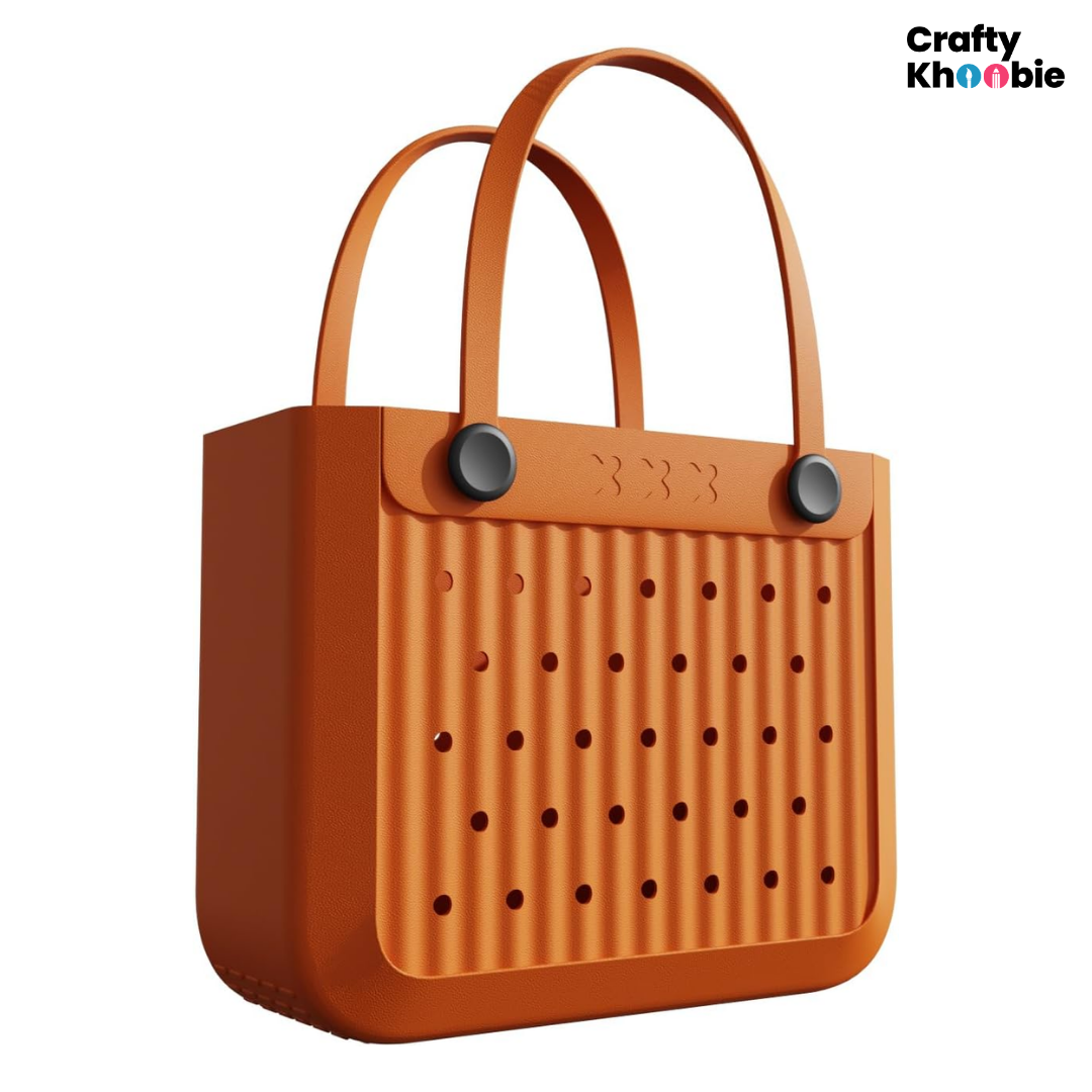 Waterproof EVA Beach Tote Bag, Large Washable Rubber Travel Handbags for Sports Travel Outdoor Anti-Tip Bag Gift for Women