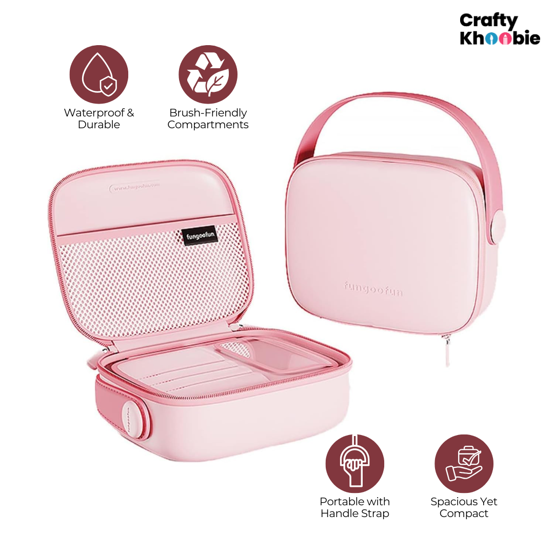 Travel Makeup Organizer Bag, Waterproof Cosmetic Case with Handle Strap, Portable Design Waterproof Toiletry Bag, Brush Make up Organizer with Compartment, Capacity Storage