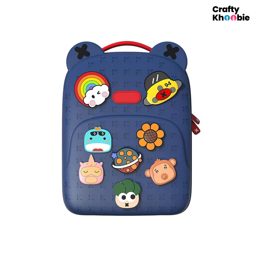 Eva School Bags for Fun Loving Kids School Bag, Eco-Friendly School Bags for Boys and Girls with a Tic Tac Moveable Trinkets Backpack
