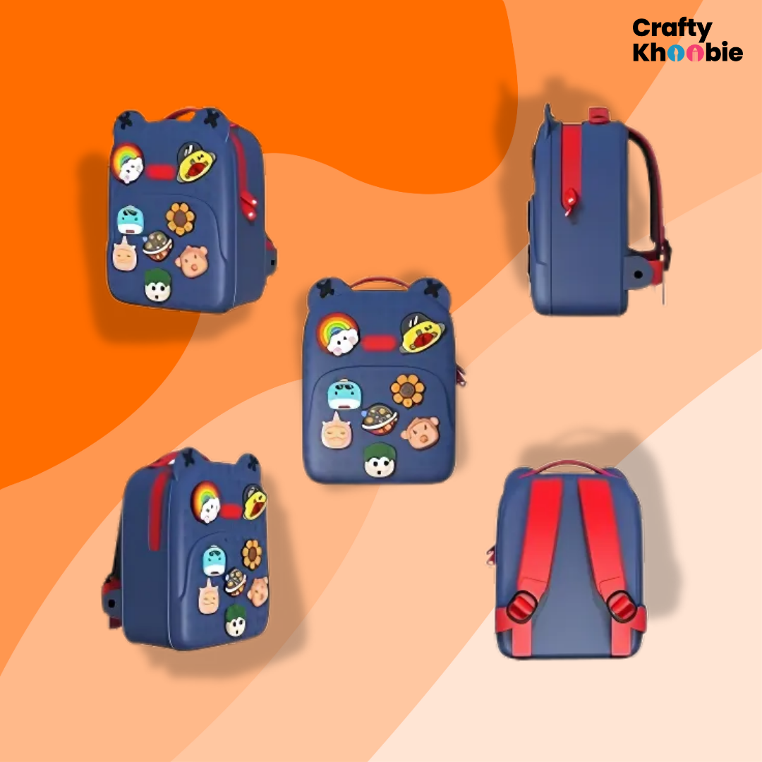 Eva School Bags for Fun Loving Kids School Bag, Eco-Friendly School Bags for Boys and Girls with a Tic Tac Moveable Trinkets Backpack