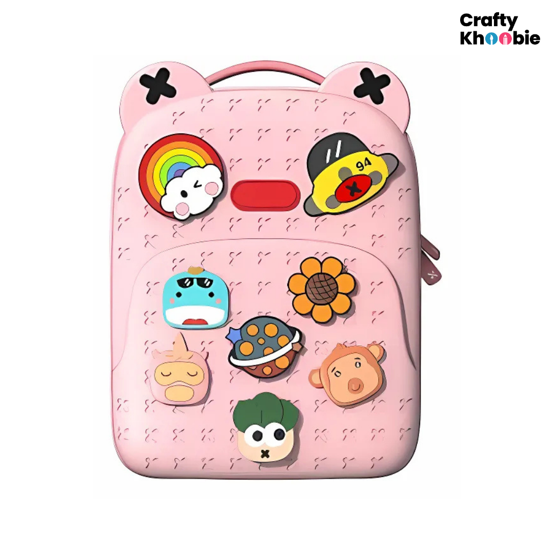 Eva School Bags for Fun Loving Kids School Bag, Eco-Friendly School Bags for Boys and Girls with a Tic Tac Moveable Trinkets Backpack