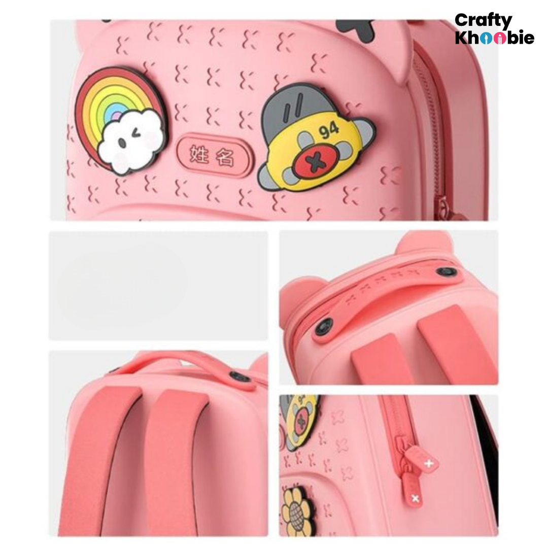 Eva School Bags for Fun Loving Kids School Bag, Eco-Friendly School Bags for Boys and Girls with a Tic Tac Moveable Trinkets Backpack