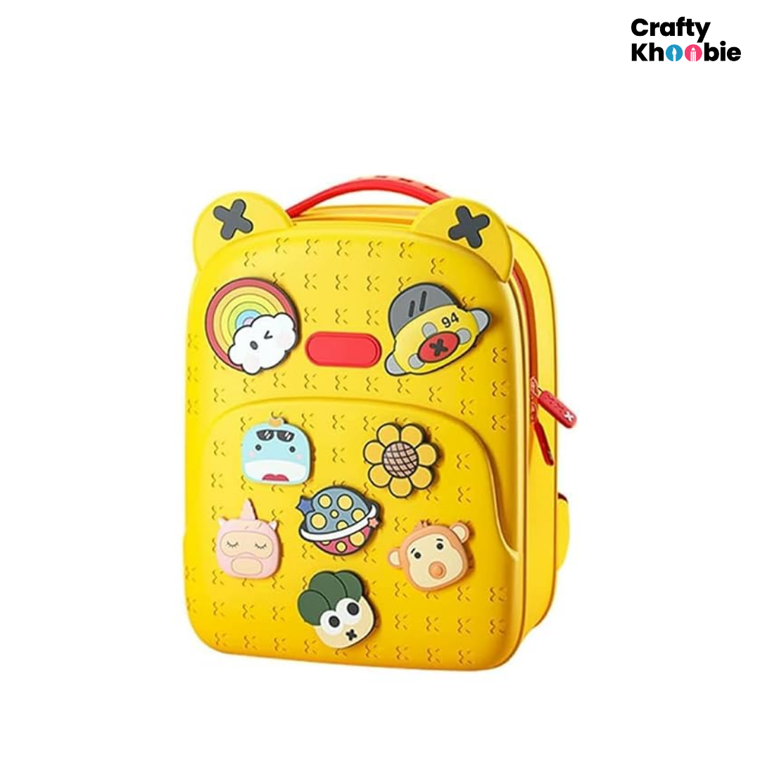 Eva School Bags for Fun Loving Kids School Bag, Eco-Friendly School Bags for Boys and Girls with a Tic Tac Moveable Trinkets Backpack