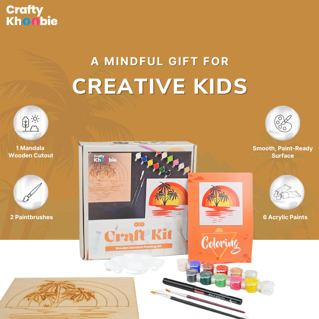 DIY Paint Kit for Kids | Wooden Mandala Painting Kit