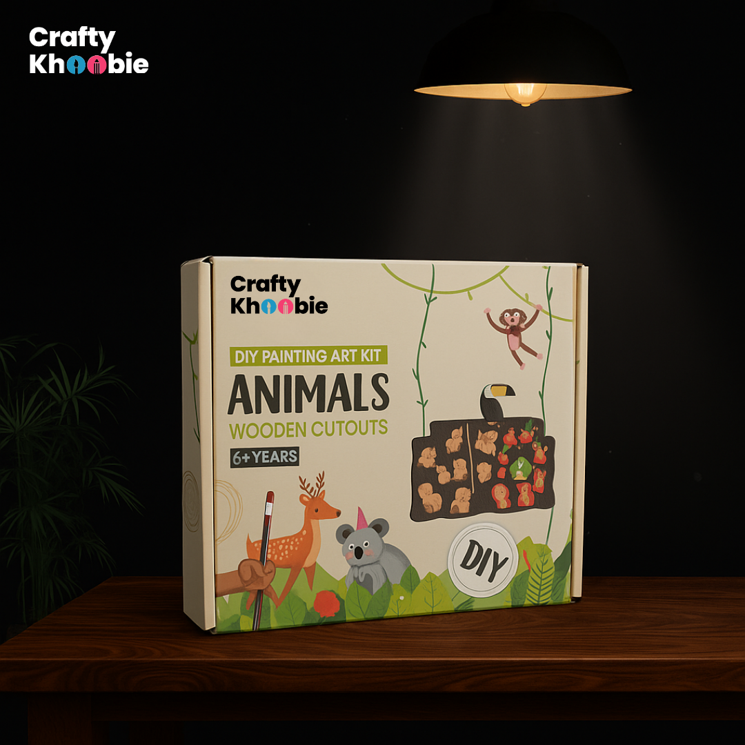 DIY Painting Art Kit Animals Wooden Cutouts Set for Kids | Animals Wooden Cutouts | Birthday Gift | DIY Paint Kit
