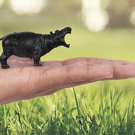 Toys 12 Pcs Realistic Jungle Animal Figurines, Safari Animals Figures Toys Cake Topper Rubber African Wild Zoo Animals Playset Party Supplies for Kids Toddlers