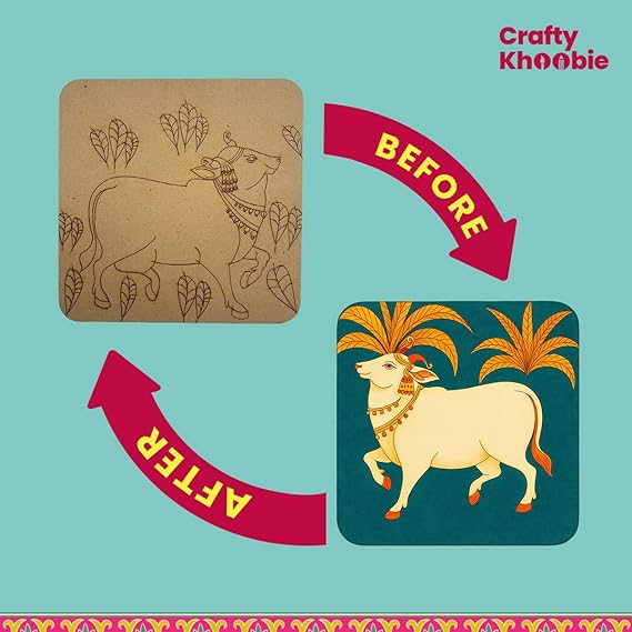 Pichwai Art kit | Mandala Art kit for adults | Wall art supplies for artist mandala art kit for kids 6-12 Gift for Art Lovers & Beginners, Gift with Painting Kit Comes with Pre-Printed MDF Boards