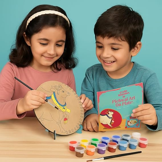 Pichwai Art kit | Mandala Art kit for adults | Wall art supplies for artist mandala art kit for kids 6-12 Gift for Art Lovers & Beginners, Gift with Painting Kit Comes with Pre-Printed MDF Boards