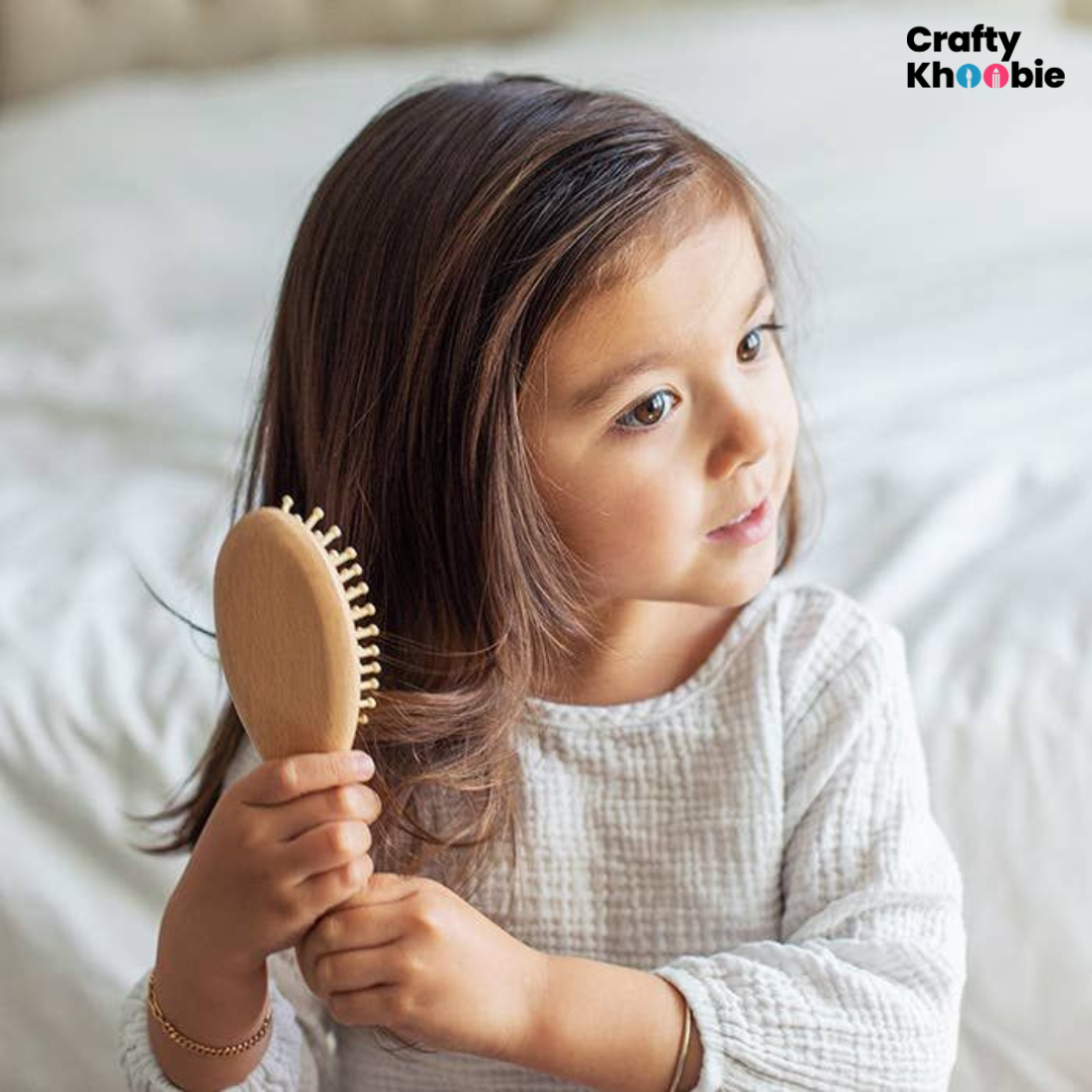 Bamboo Hair Brush with bamboo bristles | Wooden Hair-Brush for Women & Men | Mini Travel Size Wooden Brush | Small Hairbrush for Women | Paddle Brush Paddle Brush