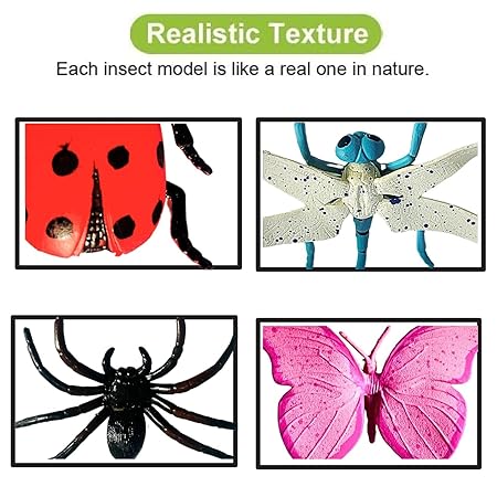 Bug Toy Figures, Educational Insect Animal Set for Kids, 6 Pieces