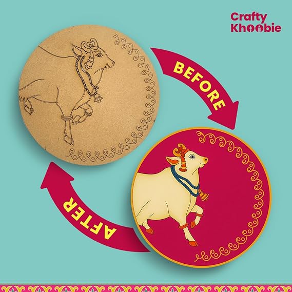 Pichwai Art kit | Mandala Art kit for adults | Wall art supplies for artist mandala art kit for kids 6-12 Gift for Art Lovers & Beginners, Gift with Painting Kit Comes with Pre-Printed MDF Boards