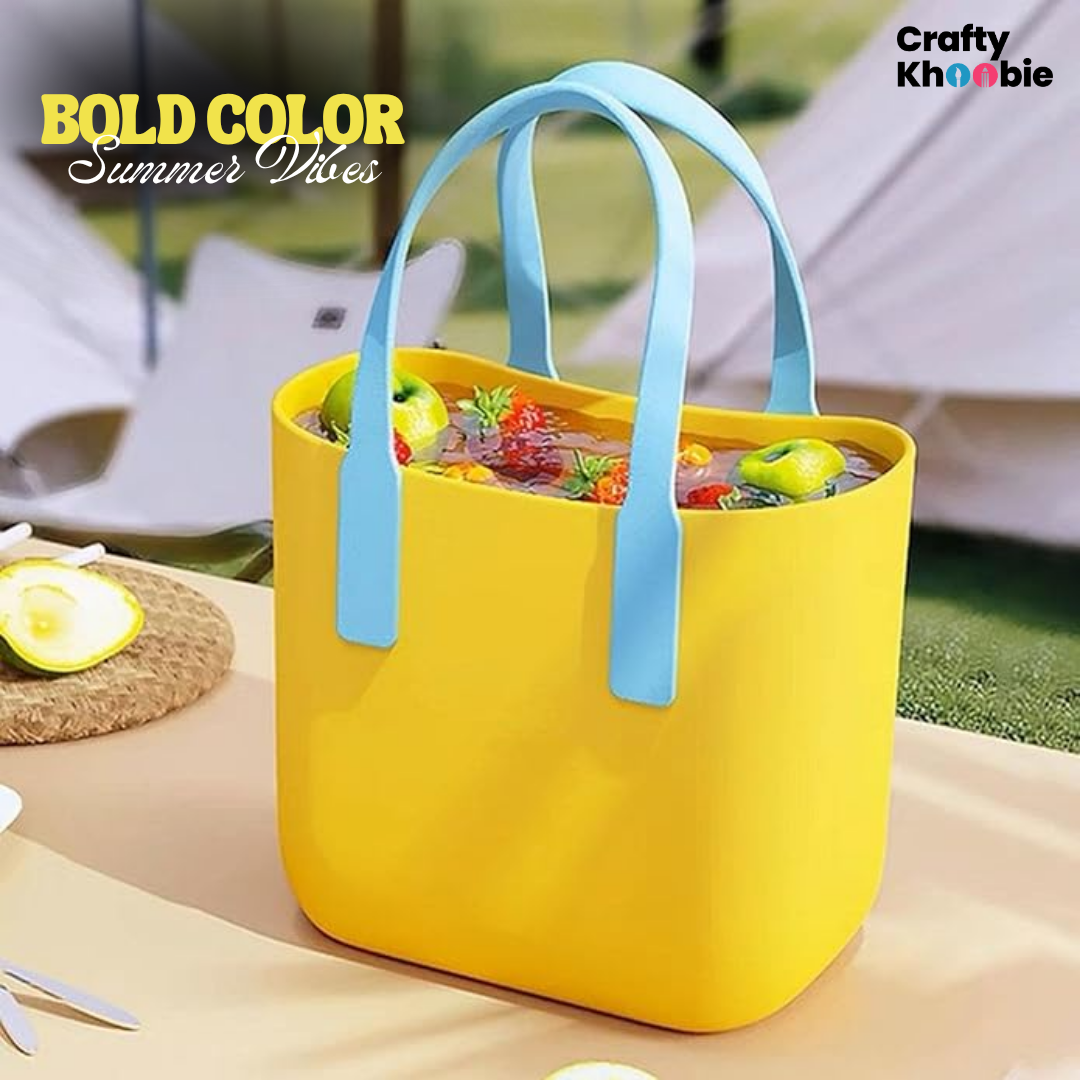 Waterproof Tote Beach Bag for Women, Medium No-holes Sand Proof Washable Eva Tote Bag, Ideal for Pool Boat Outdoor Sport Camping Shopping School