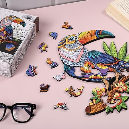 Puzzle Game for Kids 7 to 10 Years | Wooden Jigsaw Puzzle for Kids & Adults | Wooden Animal-Shaped Taccon Puzzle, 150+ Pieces, Mandala Art Design, Ages 6+