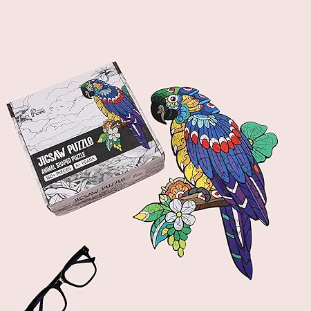 Puzzle Game for Kids 7 to 10 Years | Wooden Jigsaw Puzzle for Kids & Adults | Wooden Animal-Shaped Parrot Puzzle, 150+ Pieces, Mandala Art Design, Ages 6+