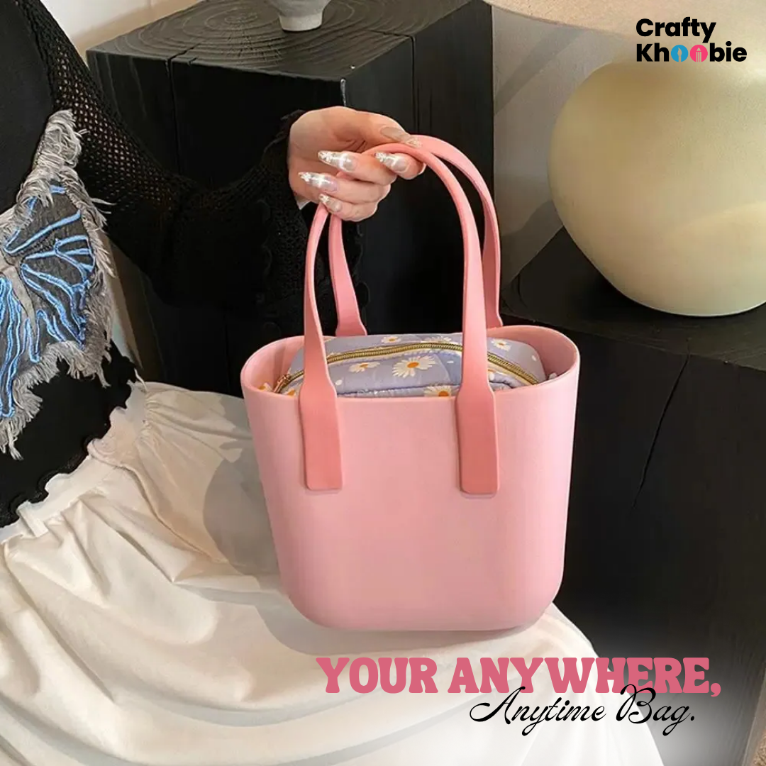 Waterproof Tote Beach Bag for Women, Medium No-holes Sand Proof Washable Eva Tote Bag, Ideal for Pool Boat Outdoor Sport Camping Shopping School