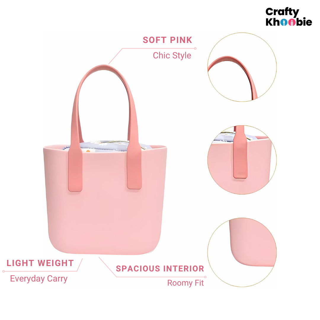 Waterproof Tote Beach Bag for Women, Medium No-holes Sand Proof Washable Eva Tote Bag, Ideal for Pool Boat Outdoor Sport Camping Shopping School