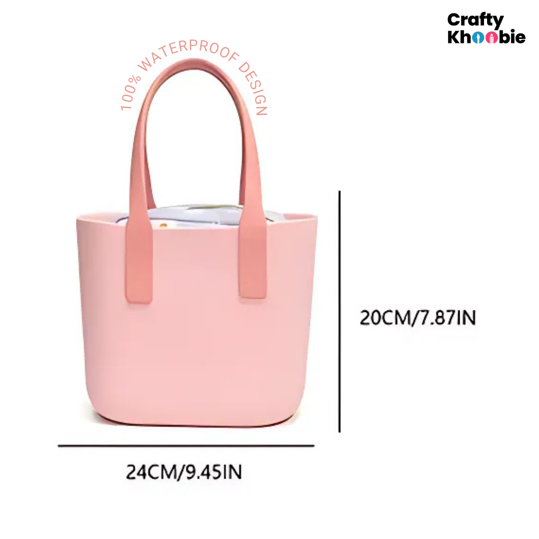 Waterproof Tote Beach Bag for Women, Medium No-holes Sand Proof Washable Eva Tote Bag, Ideal for Pool Boat Outdoor Sport Camping Shopping School
