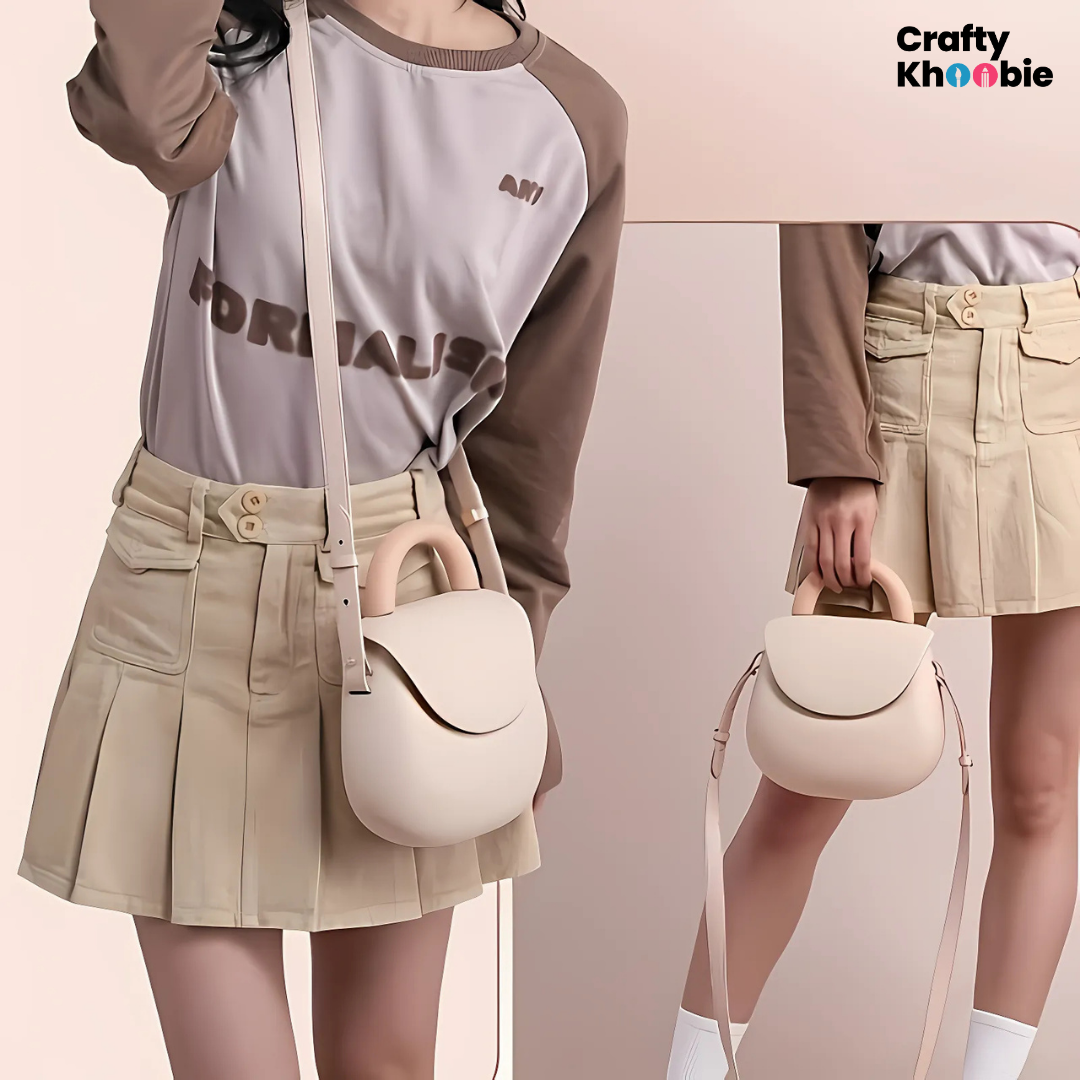 Crafty Khoobie Mini Shoulder Waterproof Bag, Lightweight, Stain Resistant, Washable, with Magnet Closure