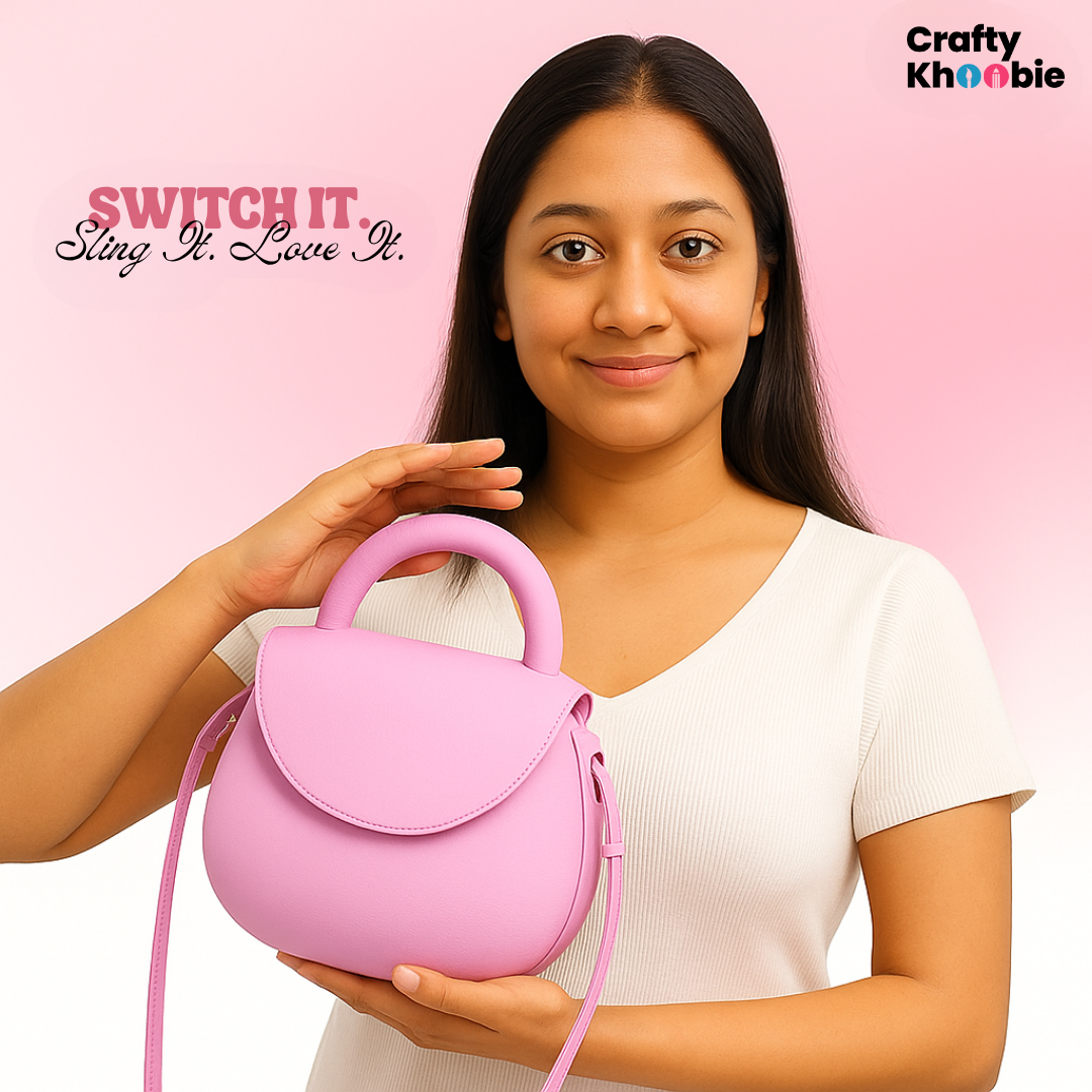 Crafty Khoobie Mini Shoulder Waterproof Bag, Lightweight, Stain Resistant, Washable, with Magnet Closure