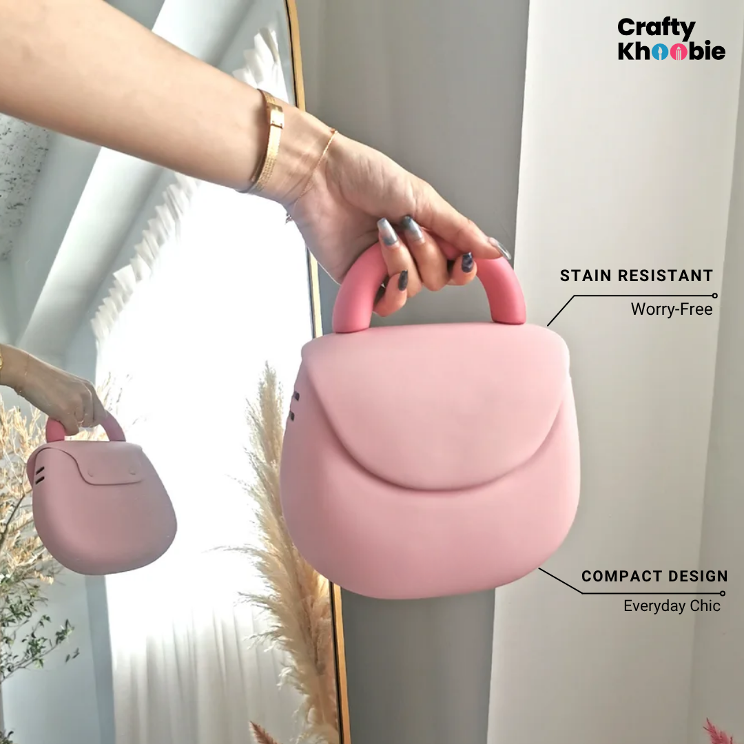 Crafty Khoobie Mini Shoulder Waterproof Bag, Lightweight, Stain Resistant, Washable, with Magnet Closure