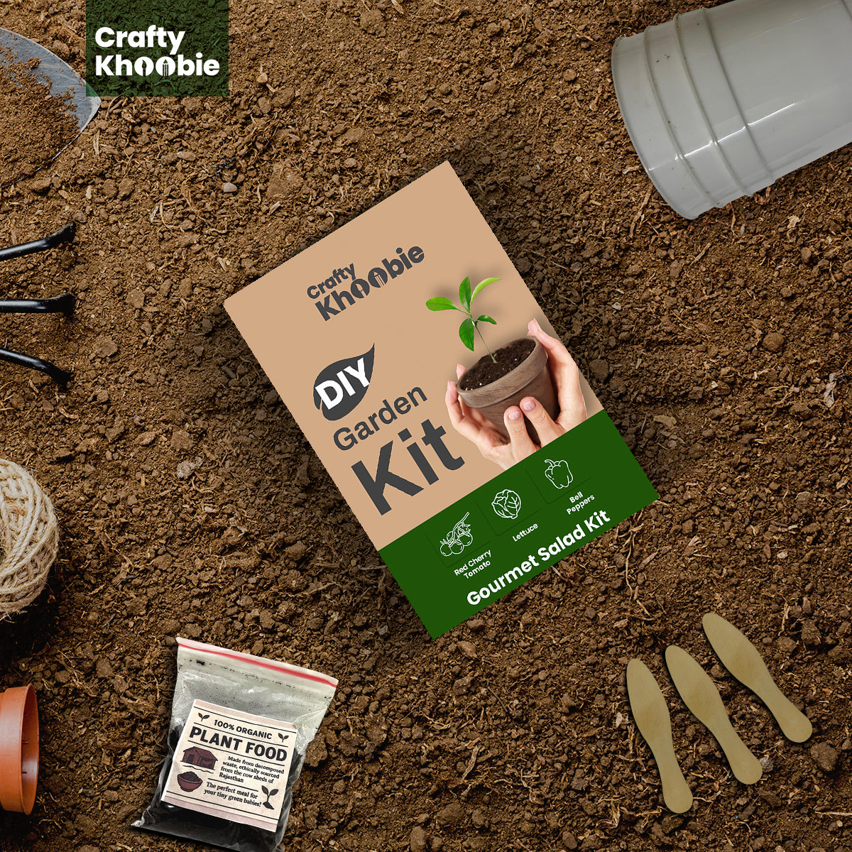 3 in 1 Gourmet Salad Kit | DIY Kit of Vegetable Seeds for Home Garden |  – Bell Peppers, Lettuce & Red Cherry Tomato Plant Seeds