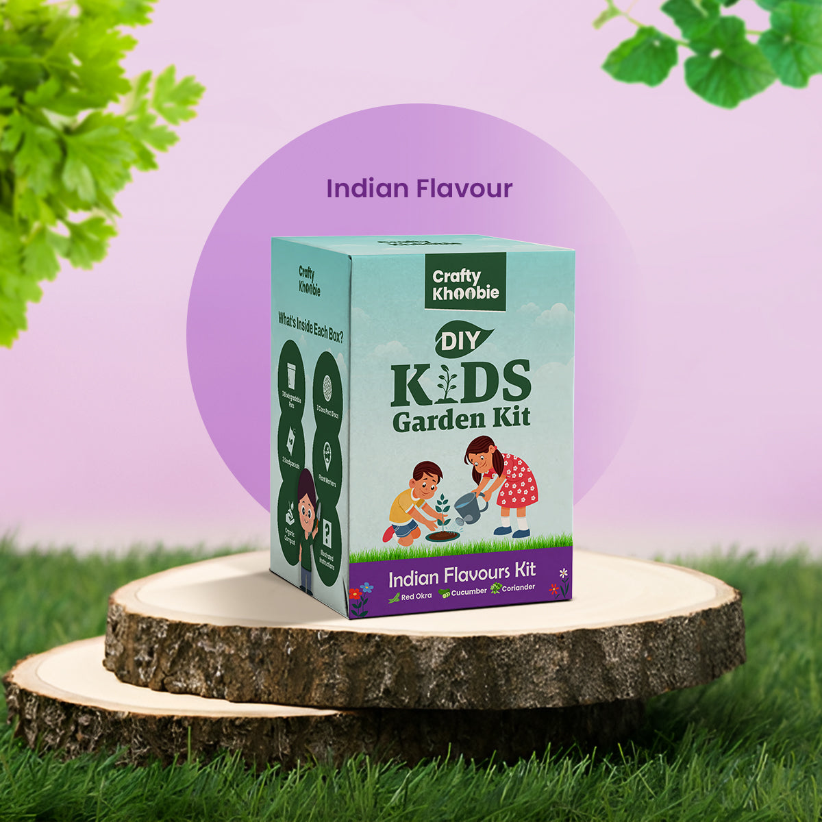 3 in 1 Indian Flavours Kit | DIY Kit of Vegetable Seeds for Home Garden | Combo Seeds for Gardening | Grow Your Own Kit – Red Okra, Cucumber & Coriander Plant Seeds