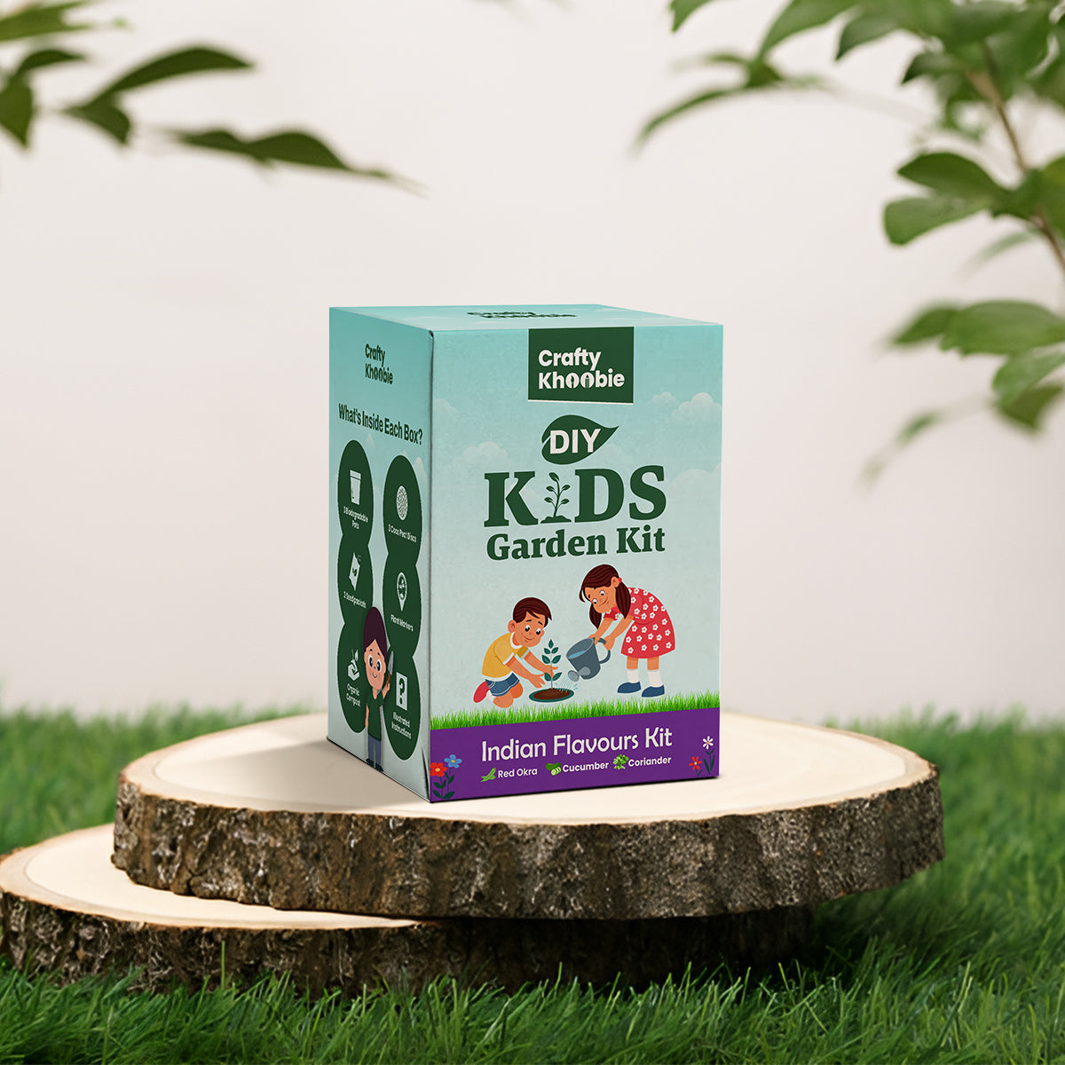 3 in 1 Indian Flavours Kit | DIY Kit of Vegetable Seeds for Home Garden | Combo Seeds for Gardening | Grow Your Own Kit – Red Okra, Cucumber & Coriander Plant Seeds