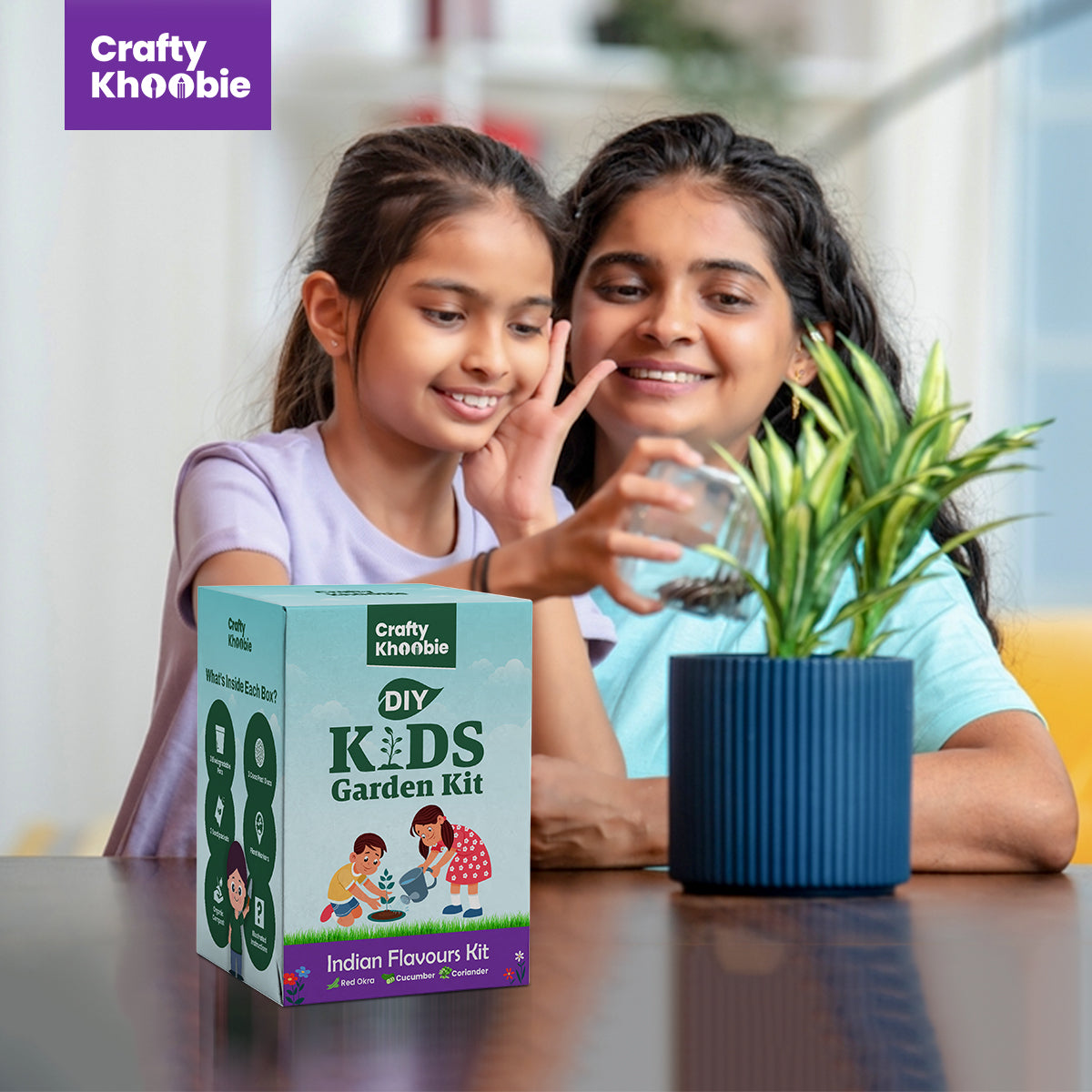 3 in 1 Indian Flavours Kit | DIY Kit of Vegetable Seeds for Home Garden | Combo Seeds for Gardening | Grow Your Own Kit – Red Okra, Cucumber & Coriander Plant Seeds