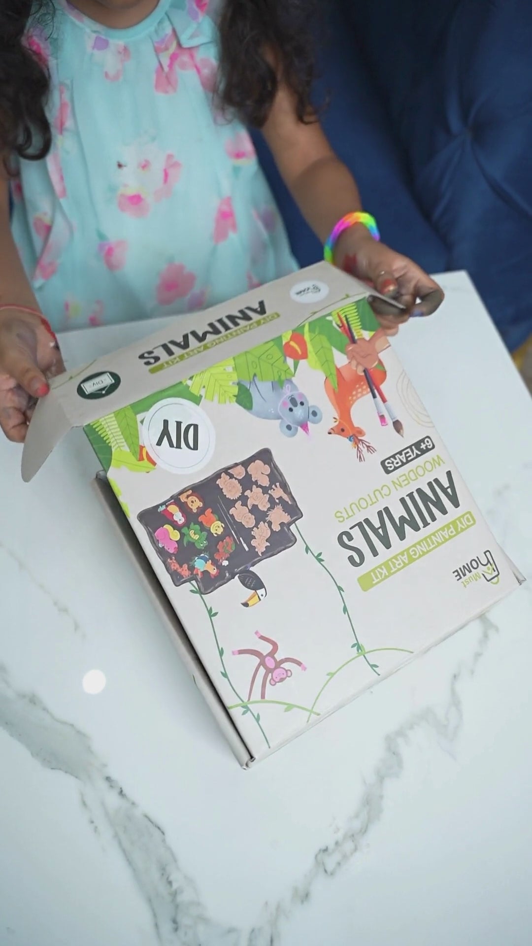 DIY Paint Kit for Kids | Rainbow Wooden Cutouts | Craft kit for girls 6-12